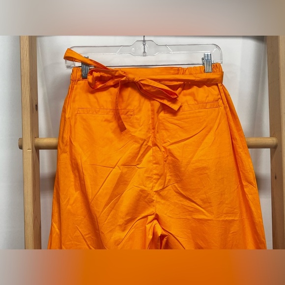 NICHOLAS Orange Cotton TARON wrap waist tapered leg pants size 4 - Picture 6 of 14